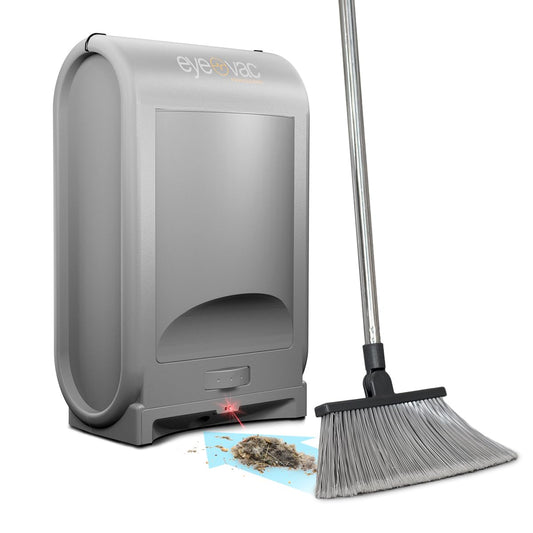 EYE-VAC Pro Aspiradora sin tacto, recogedor automático, bote sin bolsa de 1400 W para pelo de salón y mascotas, color plateado