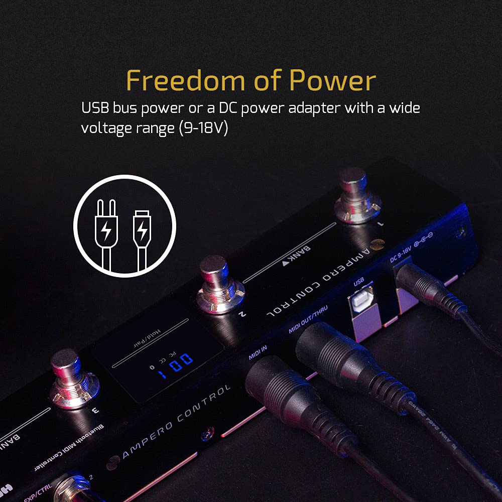 HOTONE MIDI pedal de control de pie Bluetooth Ampero Control de 4 botones