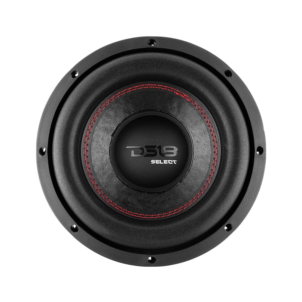 DS18 SLC8S Car Subwoofer Audio Speaker - 8" in. Paper Glass Fiber Cone, Black Steel Basket, Single Voice Coil 4 Ohm Impedance, 400W MAX Power and Foam Surround for Vehicle Stereo Sound System