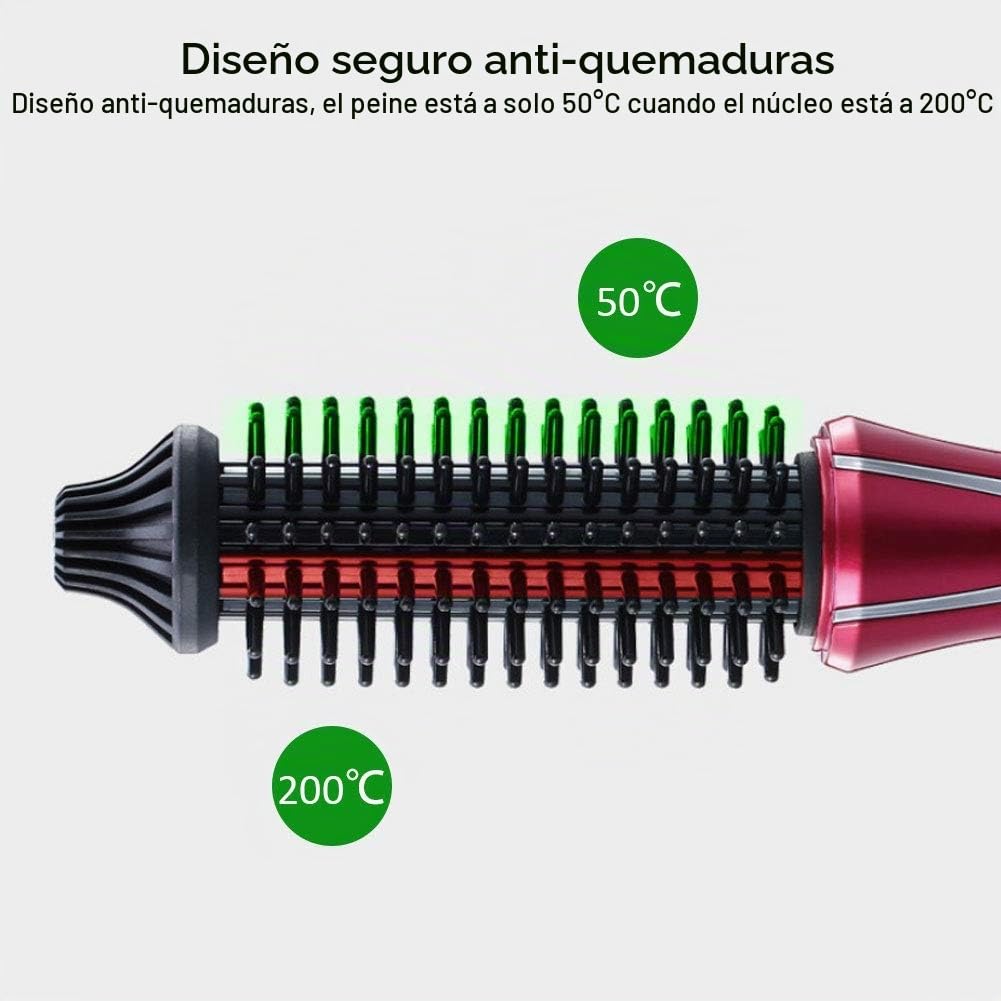 Cepillo Secador Rizador de Pelo iónico Turmalina Cerámica Doble Voltaje con Bolsa de Viaje Profesional