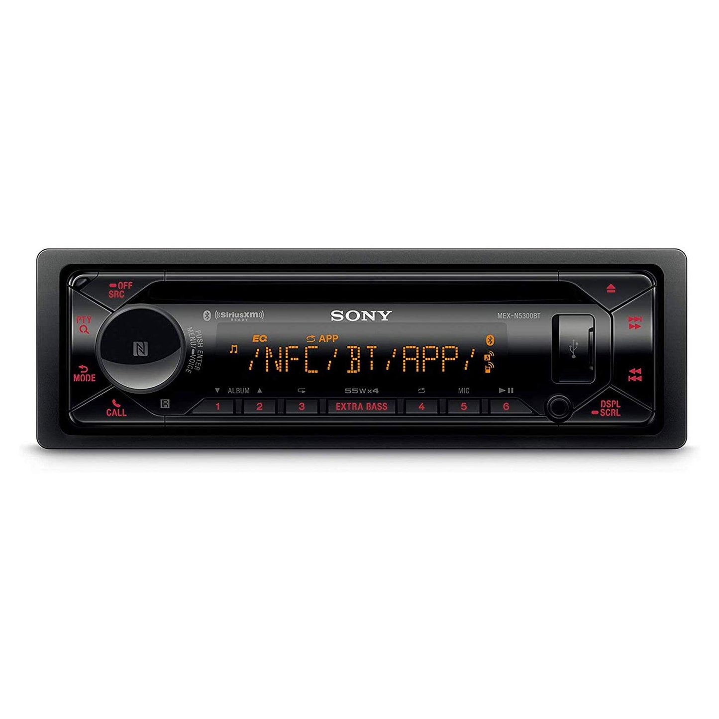 Sony MEX-N5300BT - Radio estéreo para Coche con Bluetooth, Reproductor de CD, USB/AUX, Radio, Single DIN