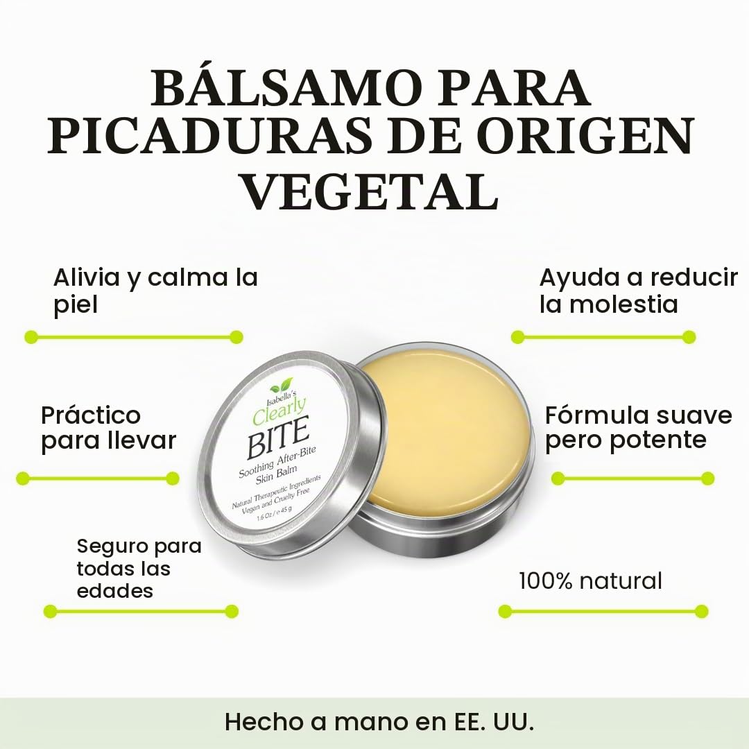 Bálsamo Post-Picadura Isabella's Clearly BITE Natural con Aloe Vera Menta Caléndula Vegano Libre de Crueldad
