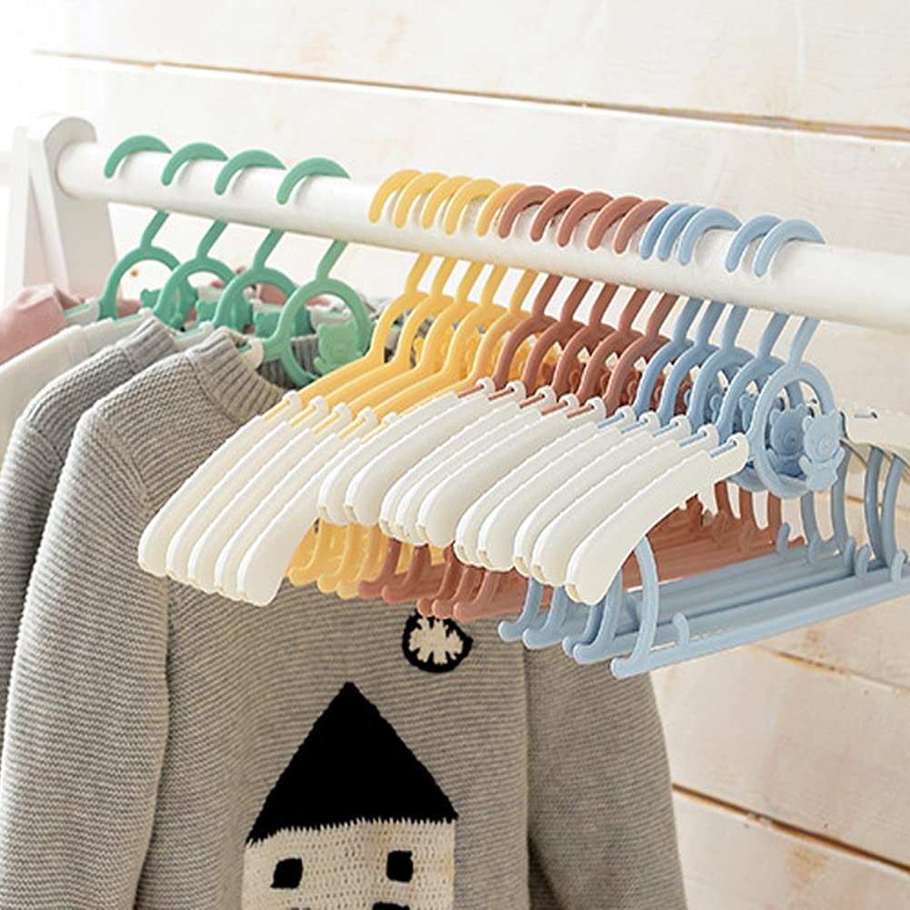 HGYZE Perchas para Clóset de Guardería de Bebé, Ultradelgadas Antideslizantes y Extensibles Percha de Pantalones Infantiles para Ropa de Recién Nacido -20pcs Regalo Amarillo- Percha de Abrigo