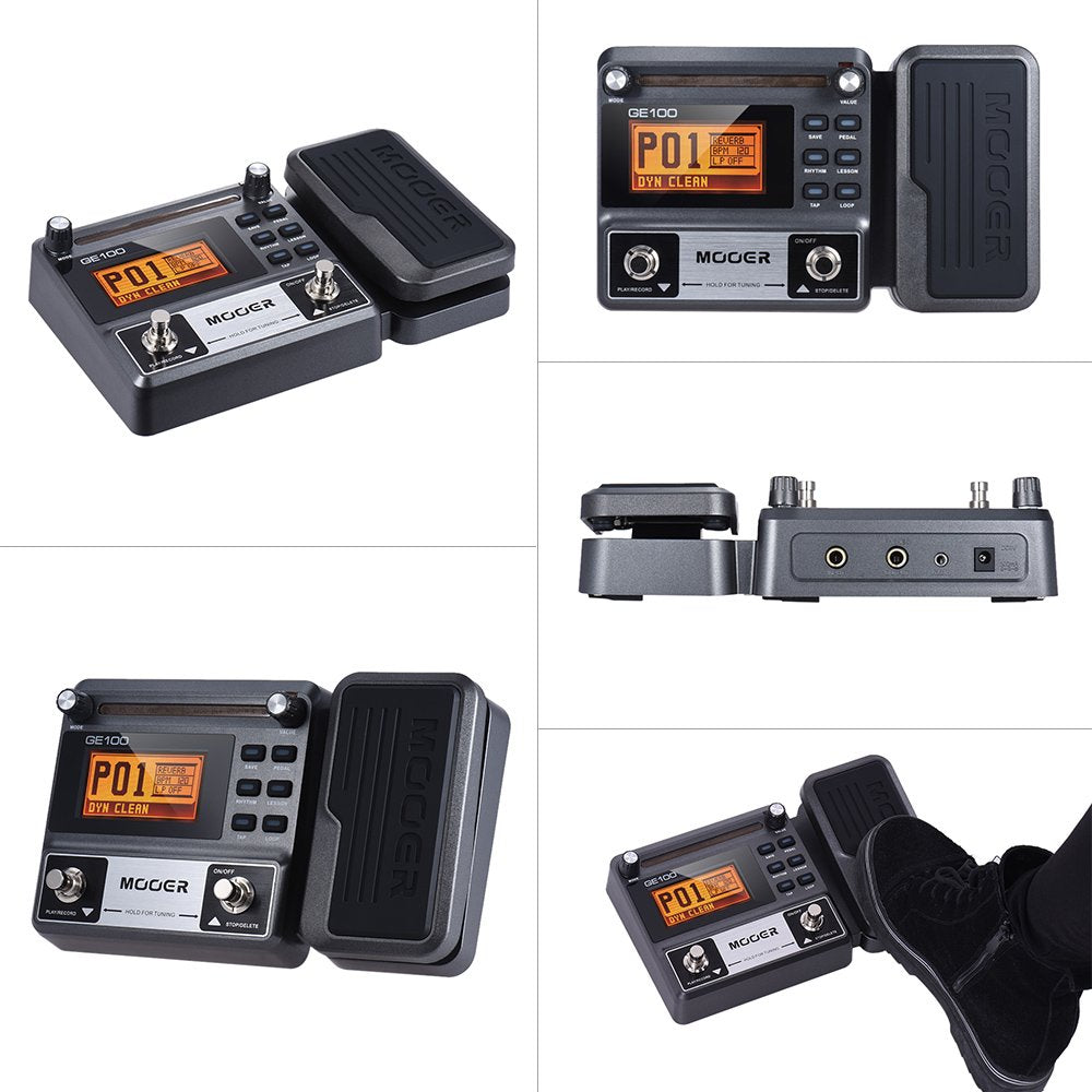 Hosioe GE100 multi-efectos de guitarra pedal de efectos del pador con la grabación en bucle (180 segundos) Sintonía Rhythm Tap Tempo Ajuste de escala y del acorde funciones de lección