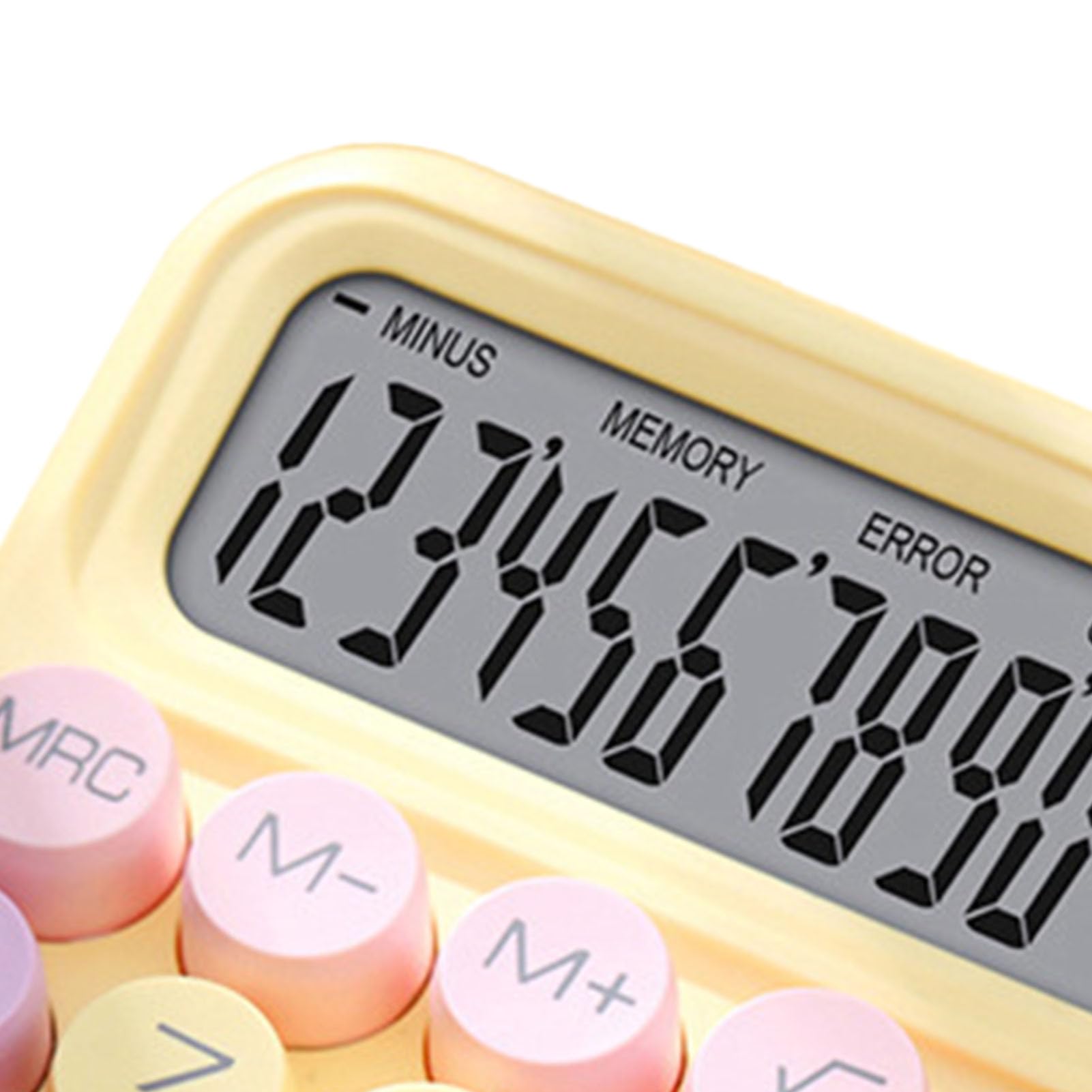 Calculadora Electrónica de Colores, Calculadora a Prueba de Salpicaduras, Conveniente para Uso Escolar y Doméstico (Amarillo)