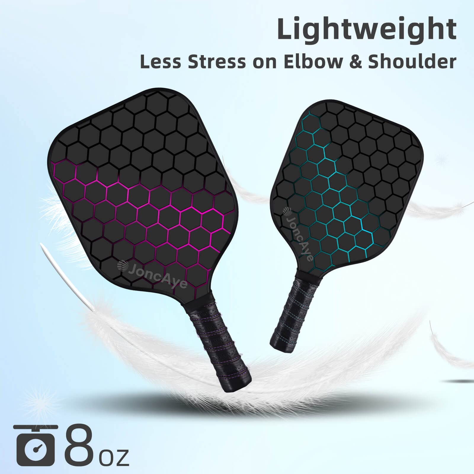 Juego de Palas de Pickleball JoncAye Rosa Azul para Principiantes y Jugadores Intermedios