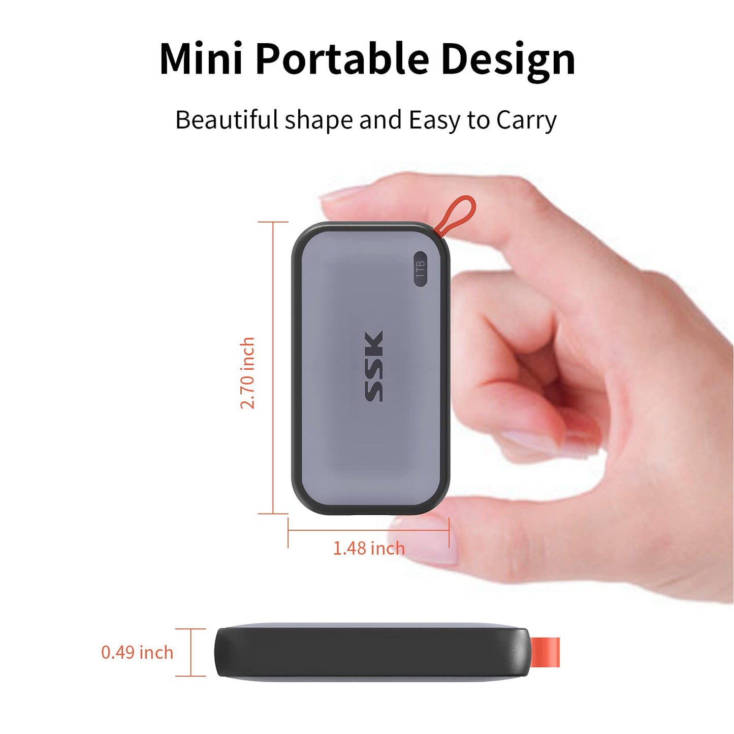 Disco Duro Externo SSD SSK 1 TB USB C 1050 MBs portátil