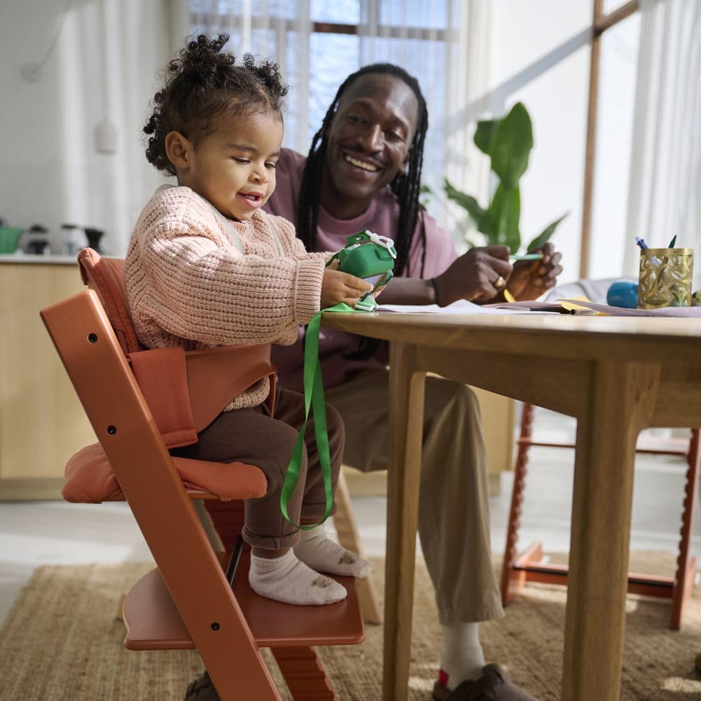 Stokke - Silla alta Tripp Trapp Cojín + Bandeja Stokke (Blanco) - Incluye Silla + Set de Bebé con Arnés Extraíble para Niños de 6 a 36 Meses (Natural Mickey)