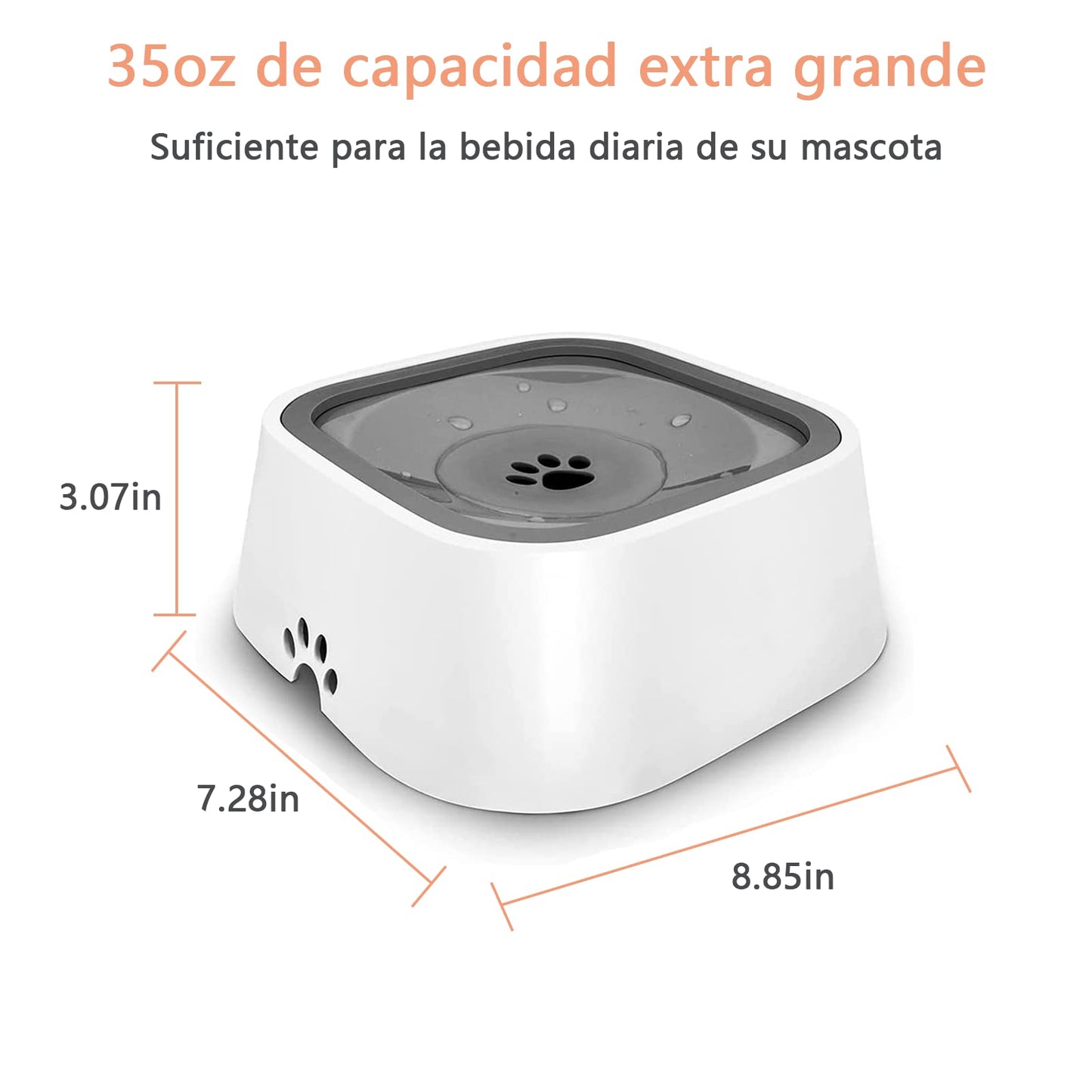 Cuenco de agua para perro de 35 onzas（1 litros），sin derrames，cuenco de agua para mascotas sin goteo，tazón de agua de viaje de gran capacidad para gatos, perros, cuenco de bebida para perro ansiosos