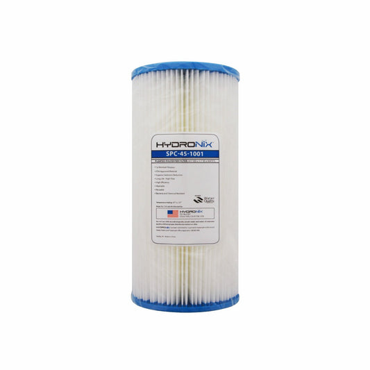 Hydronix SPC-45-1001 Filtro plisado de poliéster de 4.5 pulgadas de diámetro exterior x 22.5 cm de longitud, 1 micrón