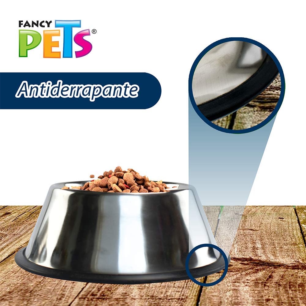 Fancy Pets Plato de Acero Inoxidable para Perro de Orejas Largas
