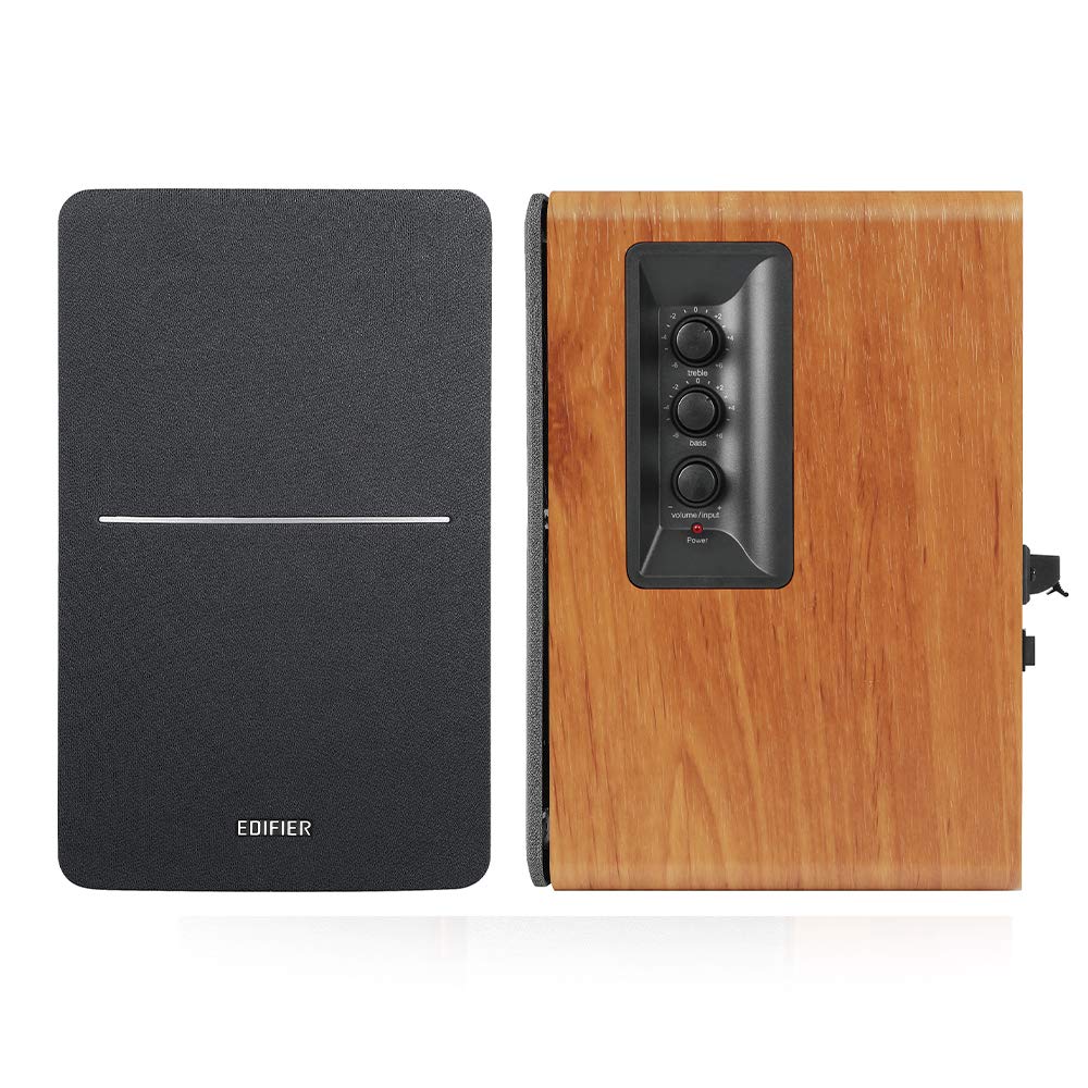 Edifier R1280DBs Altavoces Activos de estantería con Bluetooth - Entrada óptica - Altavoces de Estudio Tipo Monitor 2.0 Wireless - 42W RMS con Salida de línea para subwoofer - Grano de Madera