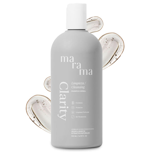 Shampoo Marama Herbal sin Parabenos Vegano 500 ml Fortalecedor Anticaspa y Anti Frizz para Cabello Maltratado