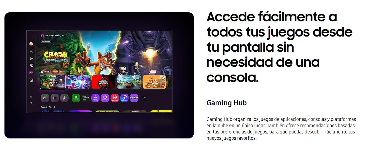 SAMSUNG Smart TV de 43" Pulgadas Clase Crystal U8000F Ultra HD 4K Tizen, Diseño MetalStream, HDR, PurColor, One UI Tizen (2025) - UN43U8000FBXZA