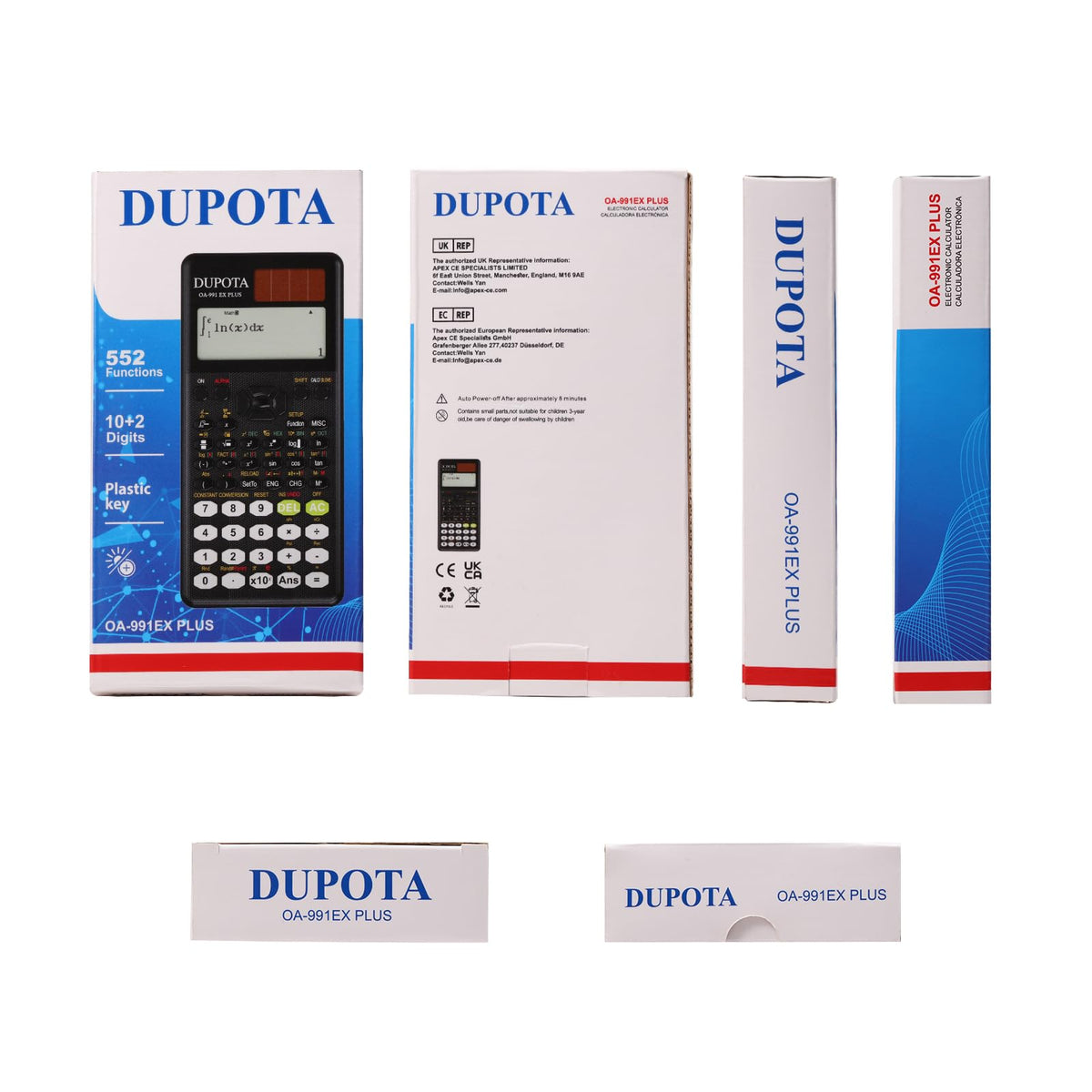 Calculadora Científica DUPOTA OA-991EX Negro Pantalla Solar y Batería 552 Funciones para Estudiantes y Profesores
