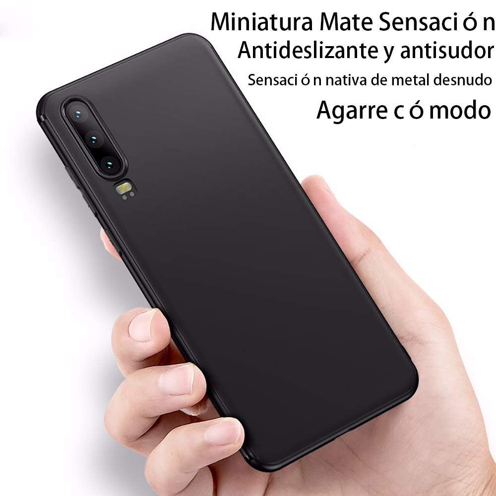 Funda Protectora de TPU Ultrafina QWYJ para Huawei P30 Negro Matte Minimalista