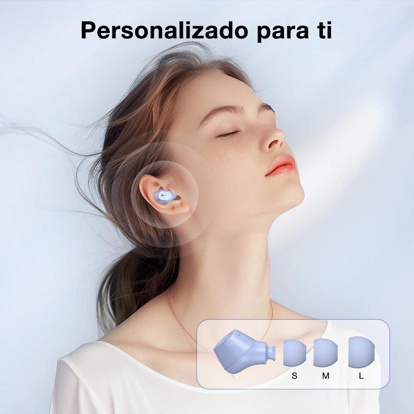 Audífonos In-Ear Inalámbricos Bluetooth 5.3 Azul Pastel para Escuchar Música y Responder Llamadas