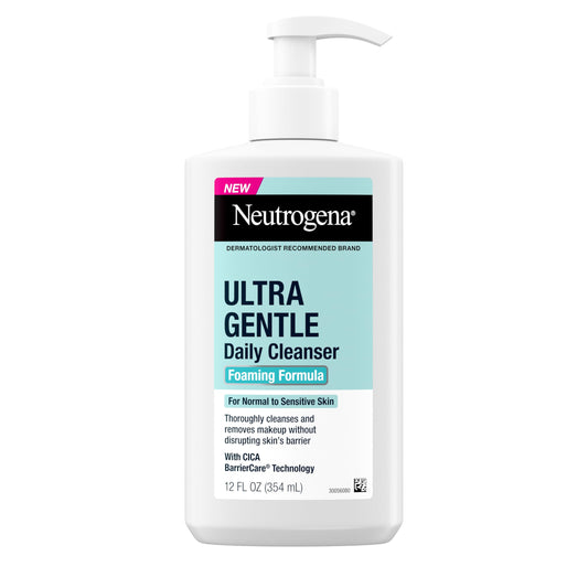 Neutrogena Ultra Gentle Daily Facial Cleanser, Foaming Formula, 12 Fl Oz