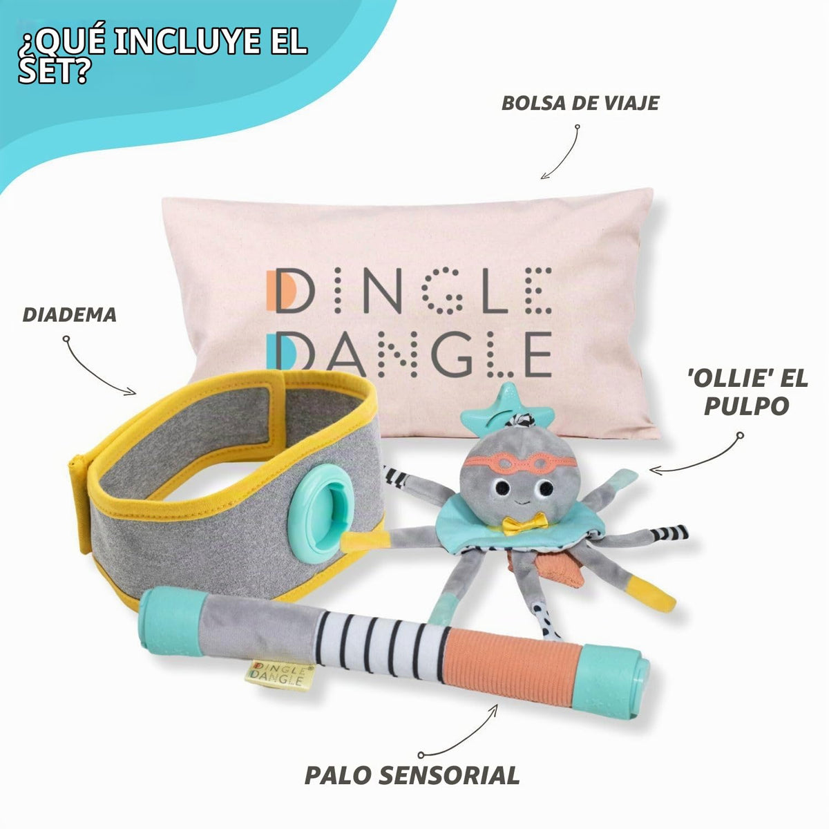 Dingle - Diadema para cambiar, móvil y sonajero, regalo para bebé