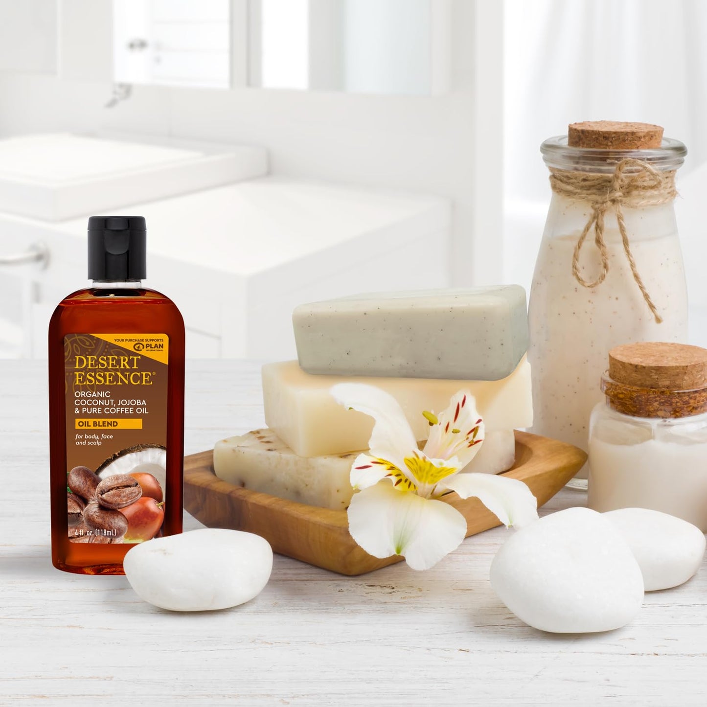 Desert Essence - Aceite Orgánico de Coco, Jojoba y Café Puro Para Cara y Cabello 118ml