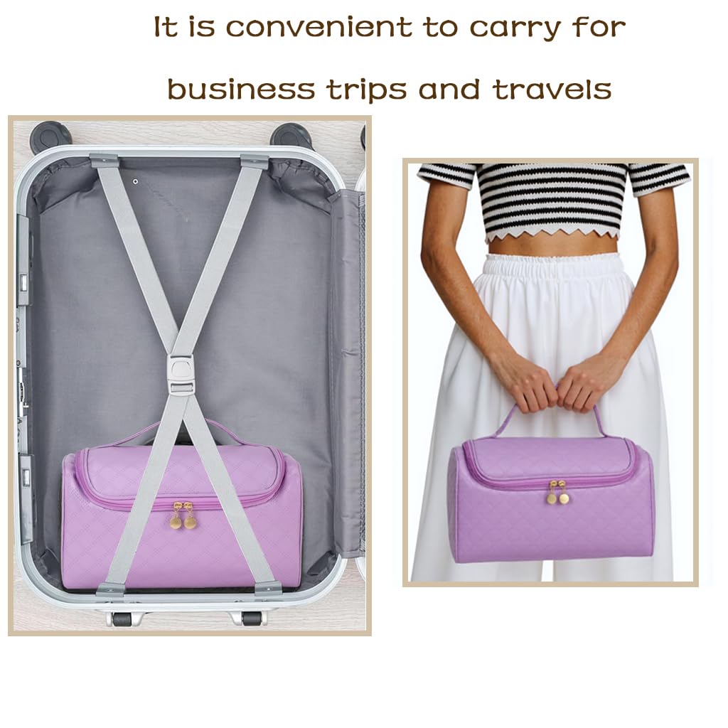 Dongawin - Funda de viaje de piel de alta calidad para airwrap dyson y shark secador de pelo, impermeable y fácil de limpiar con acolchado suave de 360°, bolsa de viaje ligera para herramientas de
