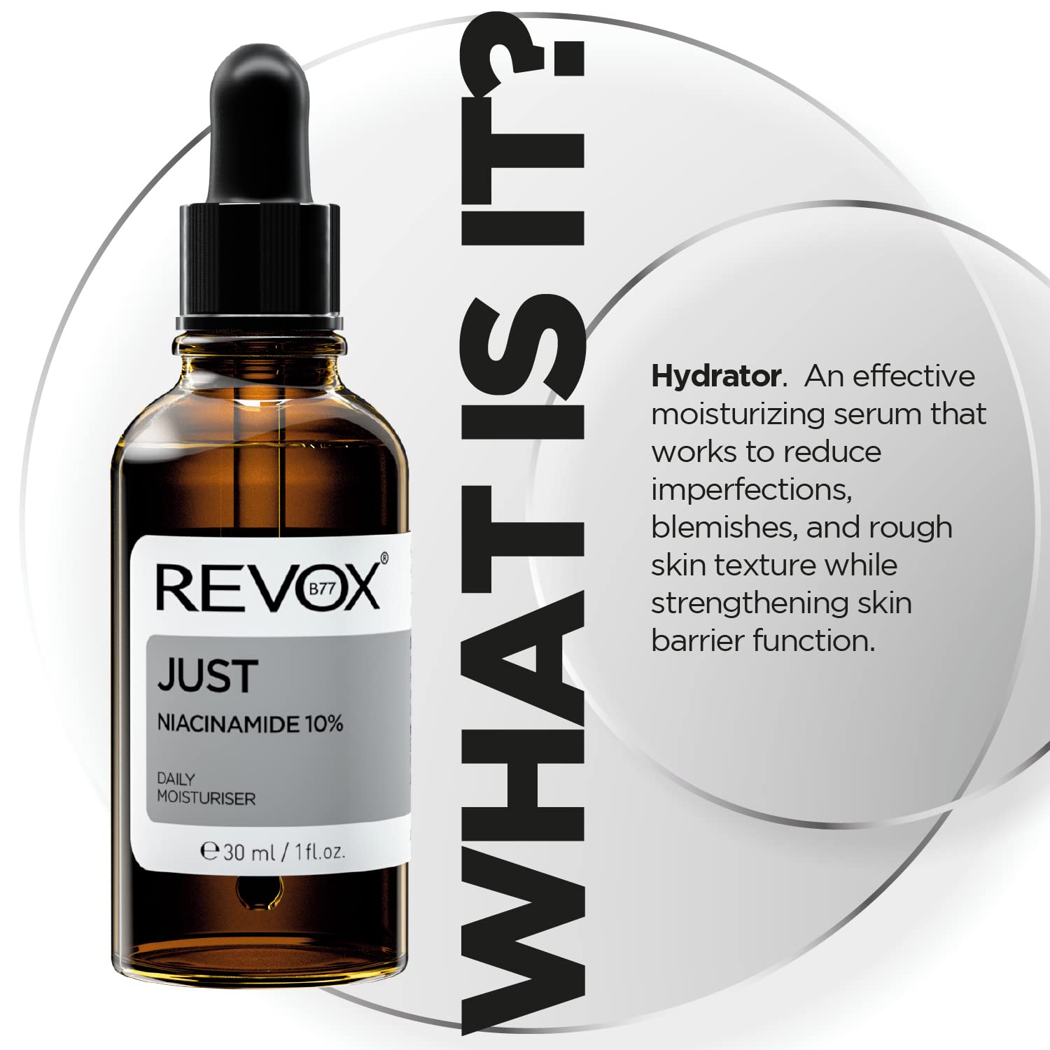 REVOX B77 JUST NIACINAMIDA HIDRATADOR 30ML, 0.082 kilograms