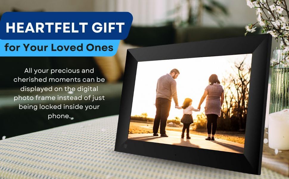 Marco de Fotos Digital Ultimaxx 10.1 Pulgadas Inteligente con Memoria 64 GB y Soporte de Pared