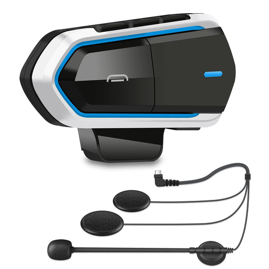 Auriculares Inalámbricos para Motocicleta Música Estéreo HD Radio FM Tipo C Respuesta Automática Manos Libres