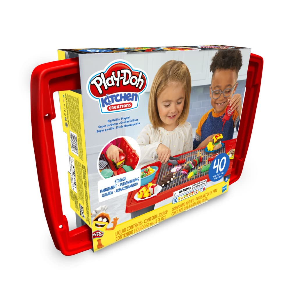 Juego de Masa Moldeable Play Doh Kitchen Creations Súper Parrilla para Niños +3 Años
