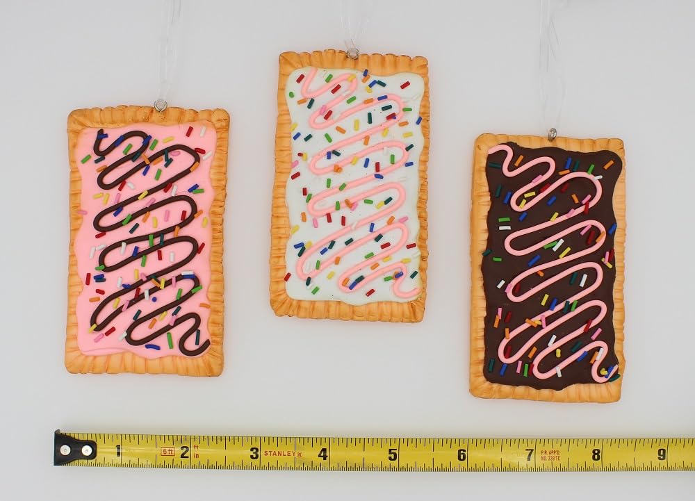 Kurt S. Adler - tostador de chocolate esmerilado y fresa y vainilla, adornos para desayuno, 3 surtidos