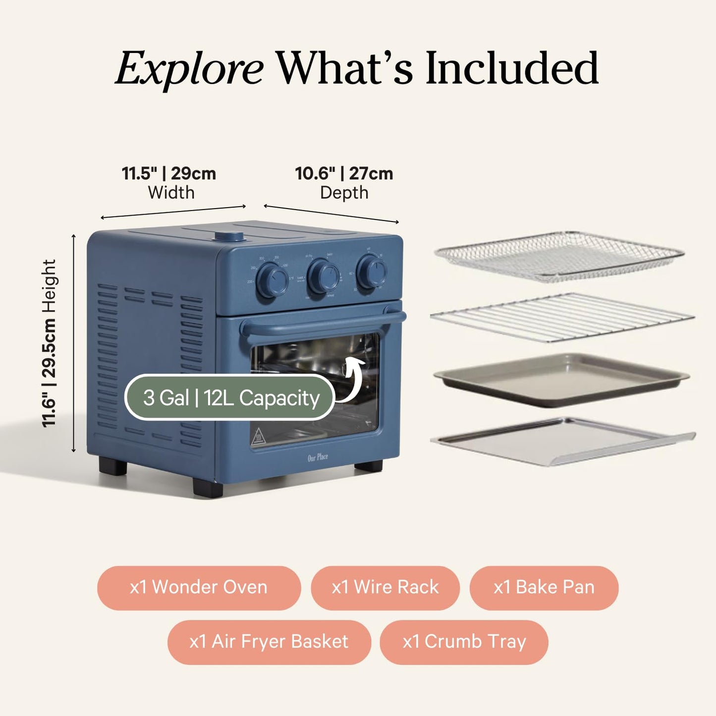Freidora de Aire Our Place Wonder Oven Verde Multifuncional y Compacta