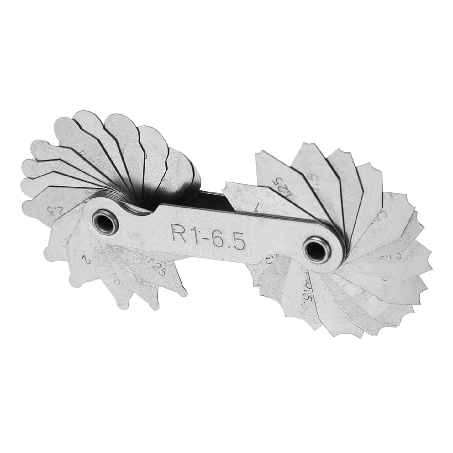 Herramienta de medición de radio, calibre de acero inoxidable duradero, útil para que los maquinistas midan el radio de un objeto (R1-6,5 mm)
