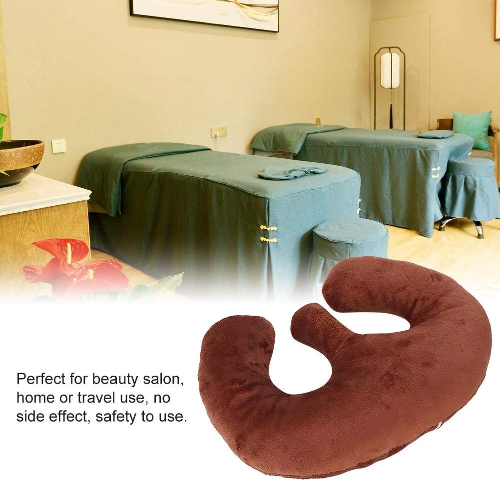 Cojín de Almohada de Pecho Almohada de Apoyo de Pecho para salón de Belleza Cojín de Almohada de Pecho de Masaje SPA(Café Oscuro)