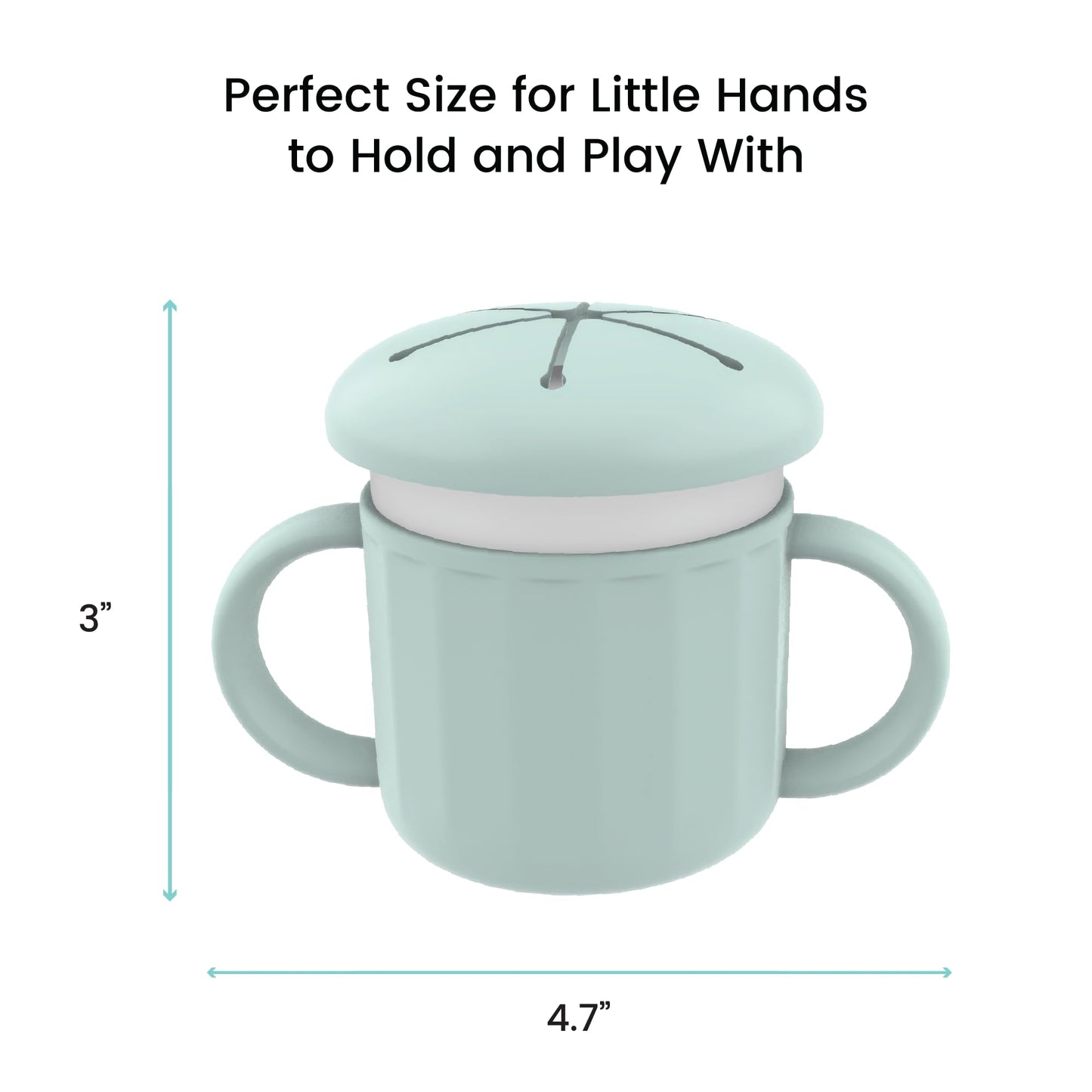 Lulyboo - Taza de aperitivos de acero inoxidable con asas resistente a derrames para niños pequeños