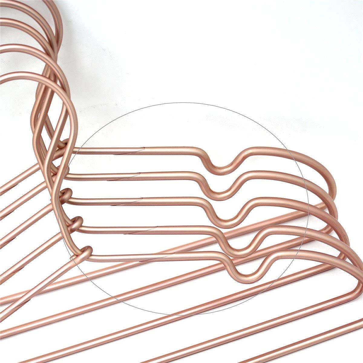 Koobay Non Slip 32CM Gold Copper Light Wire Children Clothes Suit Coat Metal Hanger (10)