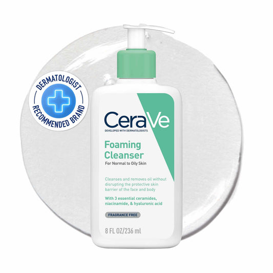 CeraVe Gel Limpiador Espumoso Diario para Piel Mixta, Grasa o con Acné 236ml