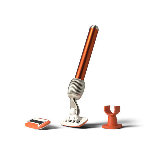 Maquinilla de Afeitar Fler The Razor Starter Set Rosa con Soporte y Cuchillas de Repuesto para Mujer