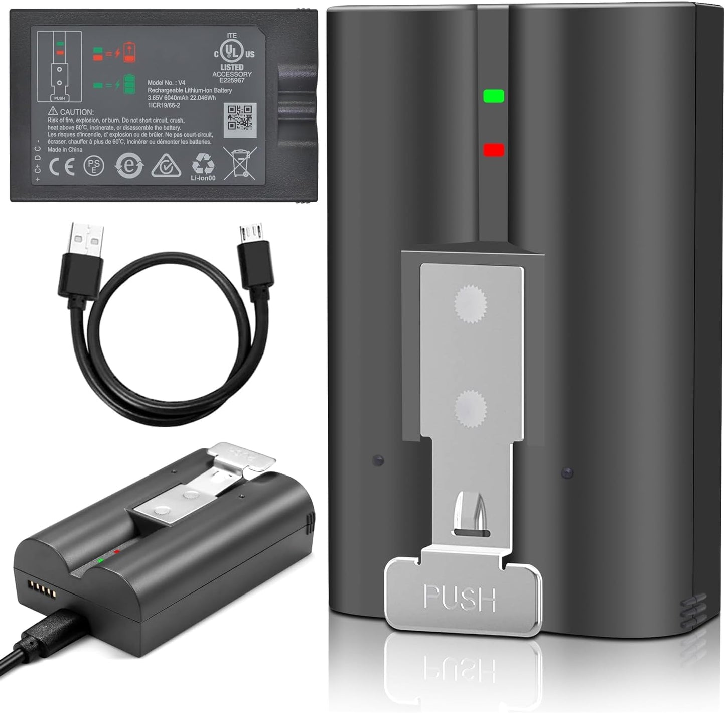 Batería V4 para Timbre y Cámara Ring 3.65V (Paquete de 2)