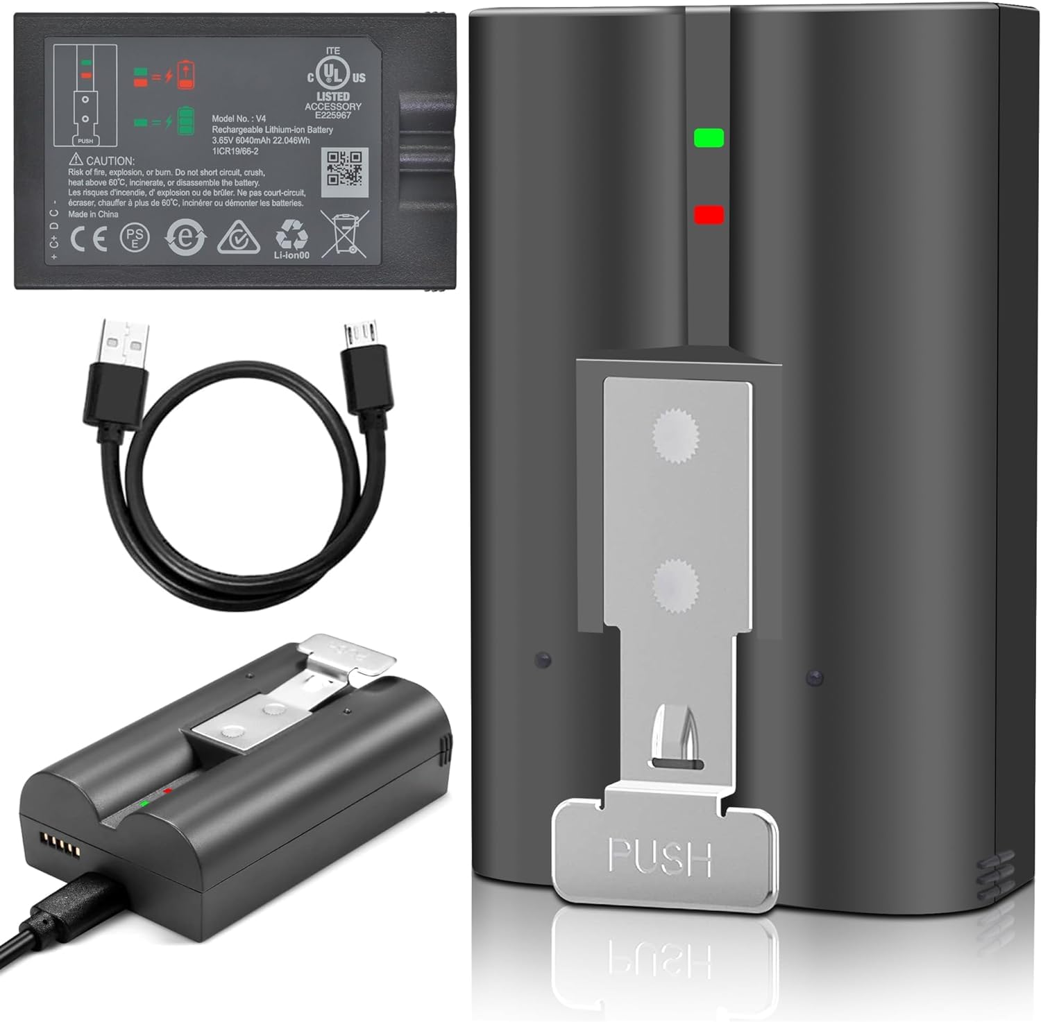 Batería V4 para Timbre y Cámara Ring 3.65V (Paquete de 2)