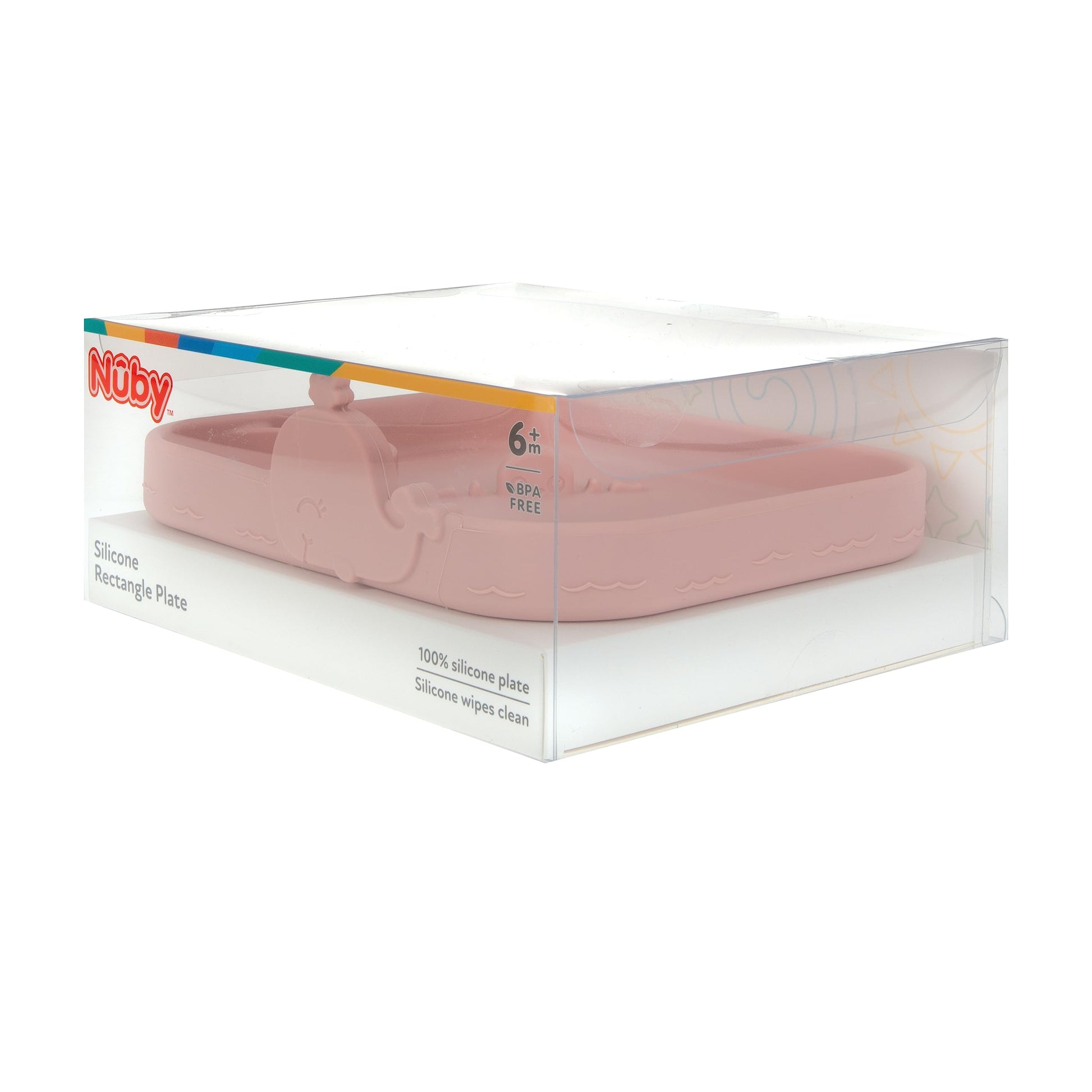 Placa Redonda de Silicona Nuby Rosa Ballena para Niños Pequeños