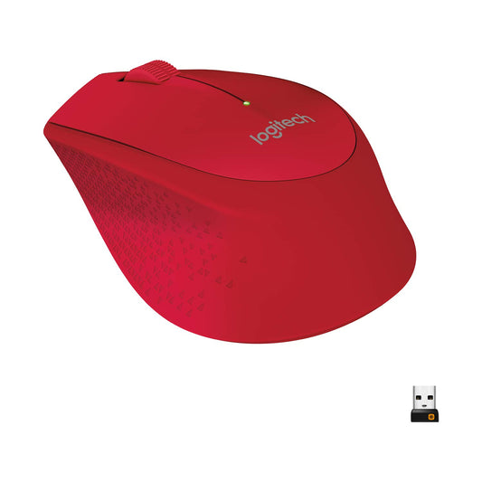 Logitech M280 Mouse Inalámbrico, 2.4 GHz, Nano Receptor USB, Seguimiento Óptico, Resolución 1000 dpi, 3 botones, Batería de 18 Meses, Compatible con PC, Mac, Laptop, Chromebook - Rojo