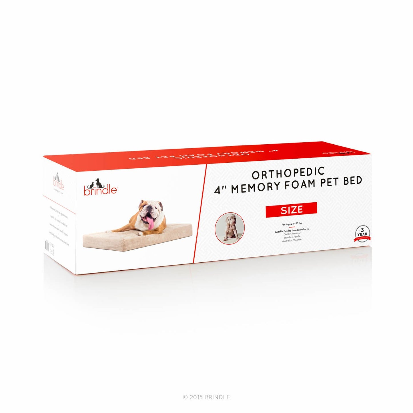 Brindle Cama para Perro ortopédica de Memory Foam de 10 cm Cubierta de velvetón extraíble con Lino Impermeable, tamaño Mediano, Color Negro/carbón, 86 x 56 cm
