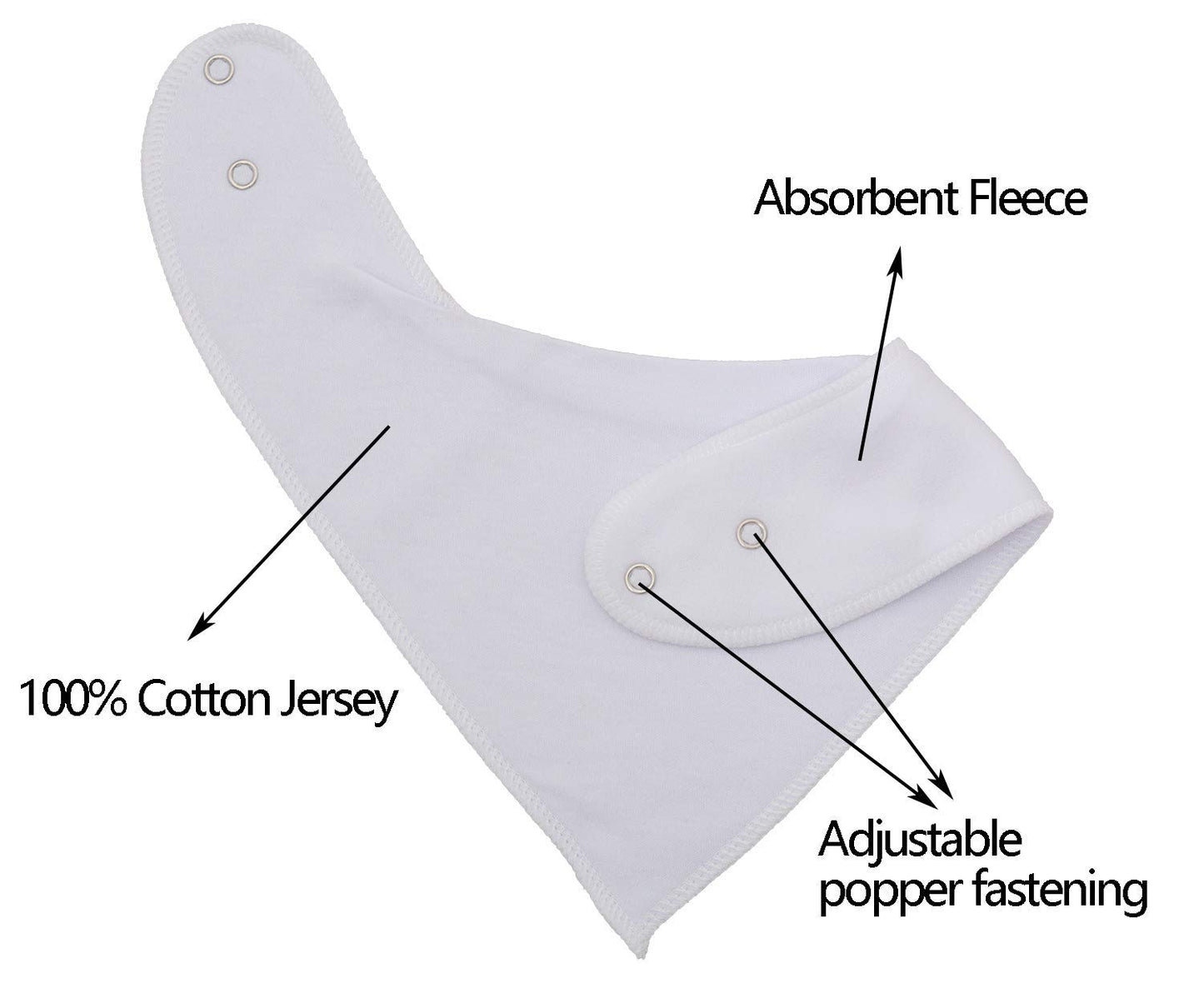 Maiwa Baberos de algodón blanco bandana para bebé niña niños para babeo y dentición para 8 unidades