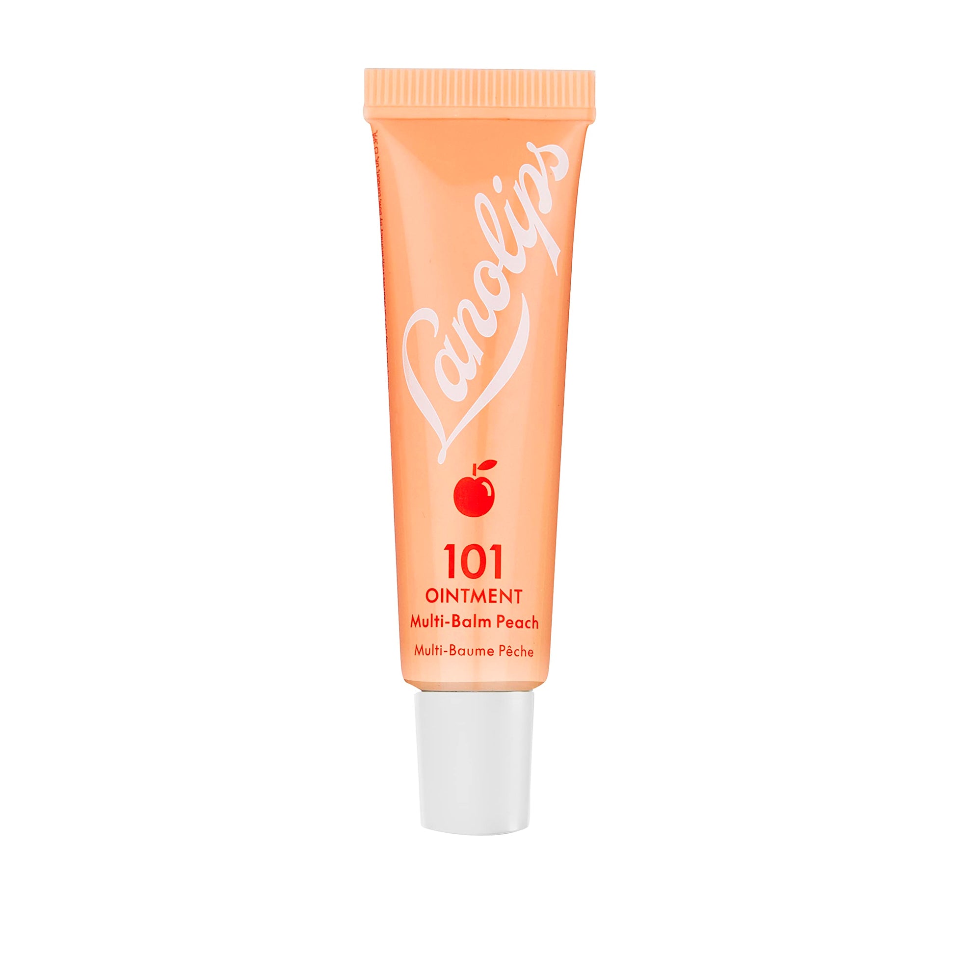 Lanolips 101 ungüento multiusos Superbalm Peach – Hidratante curativo natural con lanolina – Restaura + Reparación de labios agrietados, cutículas, codos + piel seca – Bálsamo sin fragancia (10 g/0,35 oz)