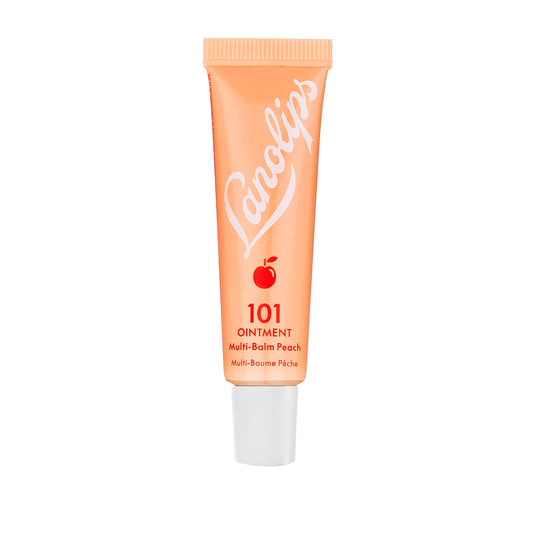 Lanolips 101 ungüento multiusos Superbalm Peach – Hidratante curativo natural con lanolina – Restaura + Reparación de labios agrietados, cutículas, codos + piel seca – Bálsamo sin fragancia (10 g/0,35 oz)