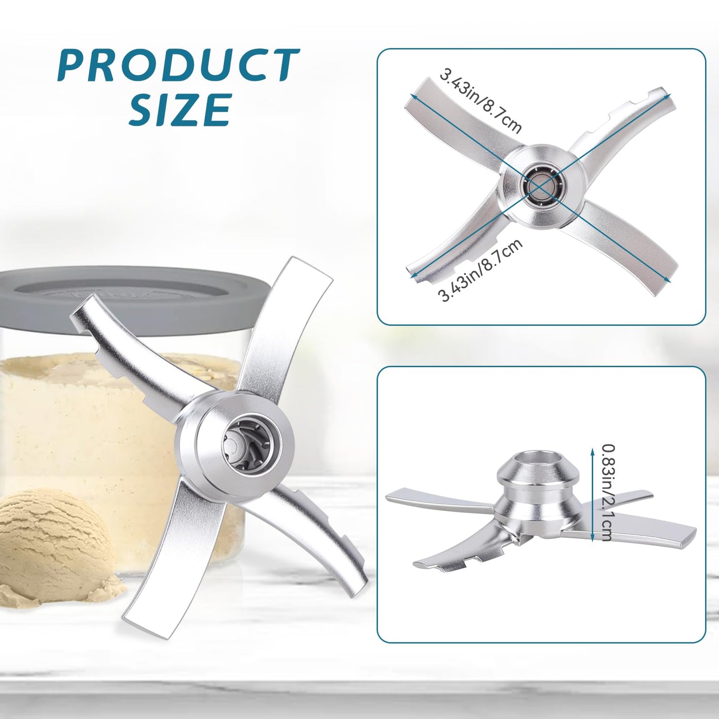 Hoja de remo de repuesto para fabricantes de helados Ninja Creami NC300 Series - Hoja de remo de repuesto para Ninja Creamerizer NC299AMZ NC301 CN305A NC101 NC201