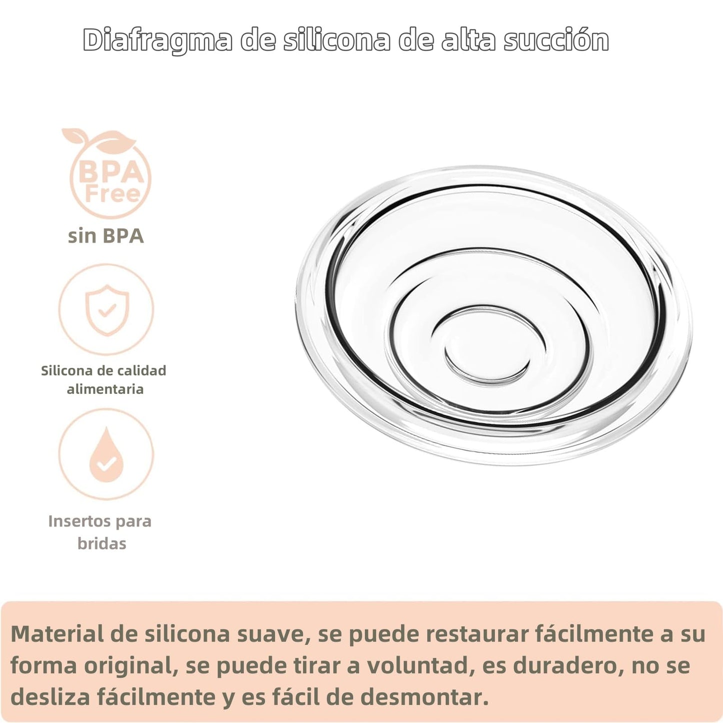 Diafragma de silicona compatible con momcozy S9/S12/S9pro/S12pro, extractor de leche portátil, válvula universal de pico de pato y accesorios de diafragma de silicona (juego de 2)
