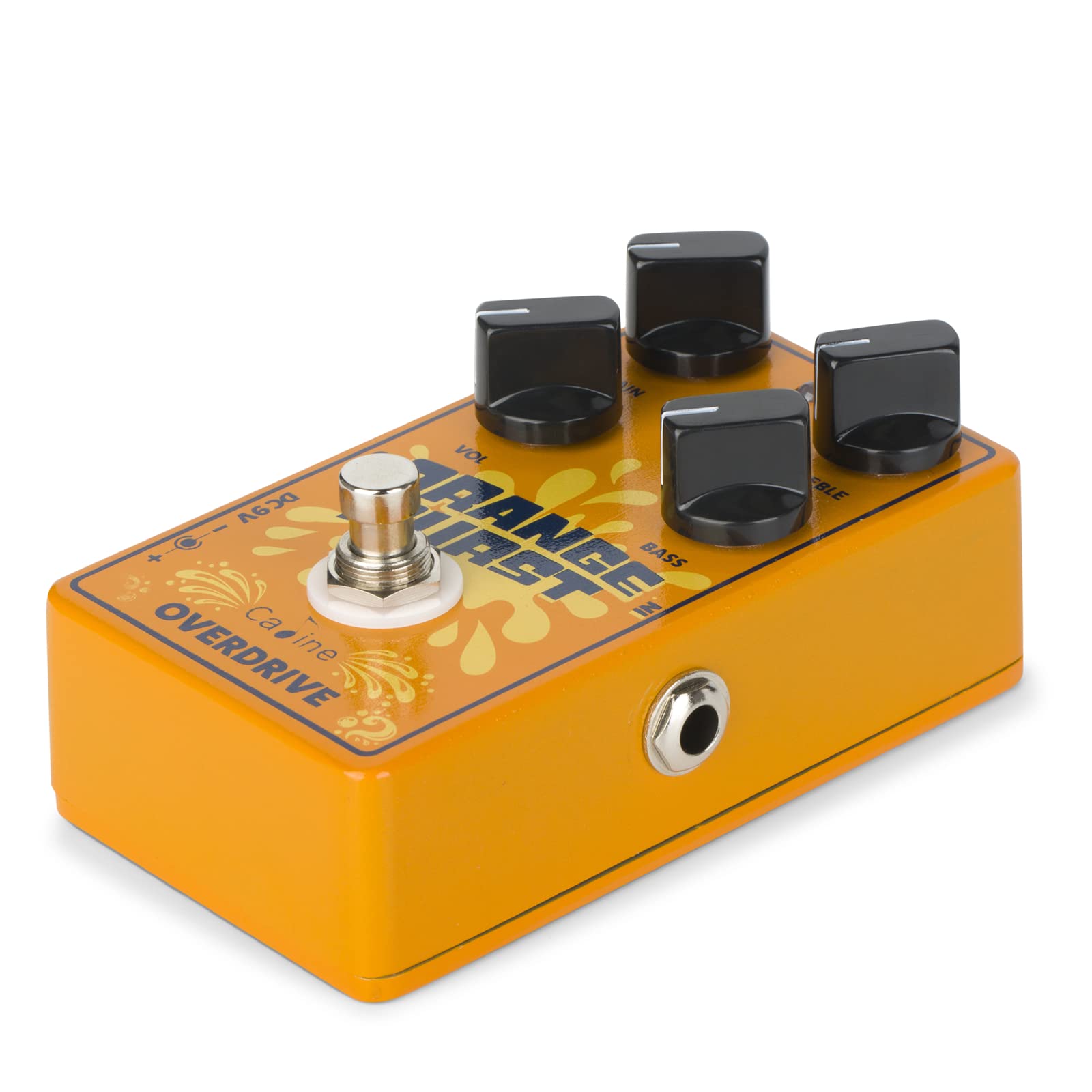 Caline CP-516 Orange Burst Overdrive Pedal de efecto guitarra True Bypass Design White Pomos