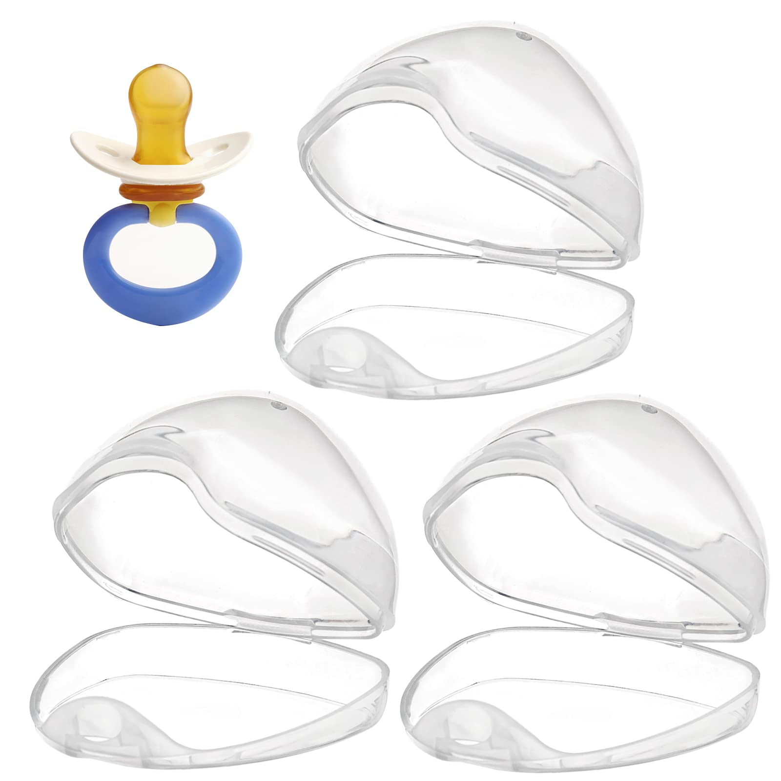 Estuche para Chupete Transparente Portátil para Viajes Paquete de 3