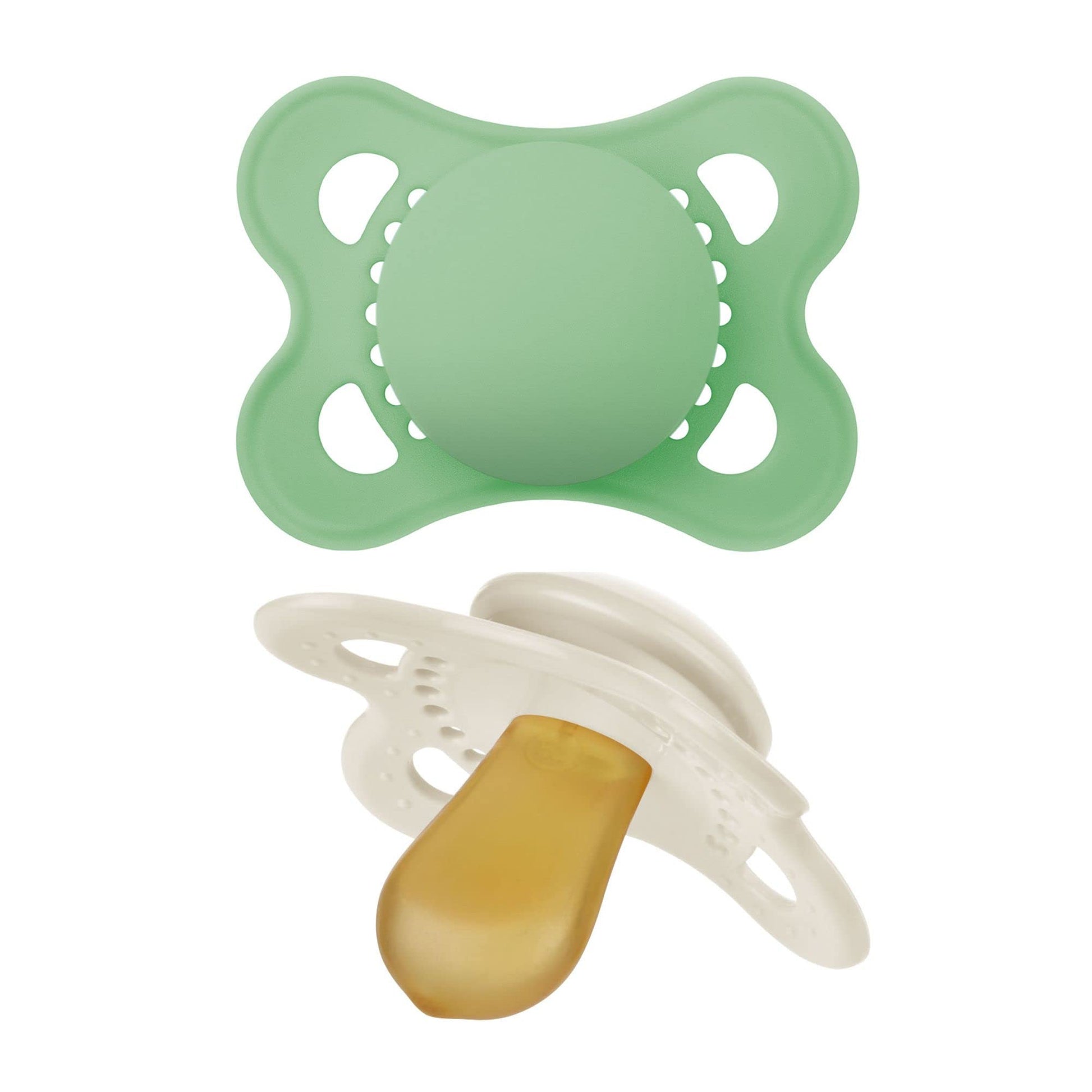 MAM - Chupetes de látex originales, chupete de 0 a 6 meses, pezón de goma natural, hecho de materiales bio-circulares, fácil de limpiar, con estuche esterilizador, 2 unidades